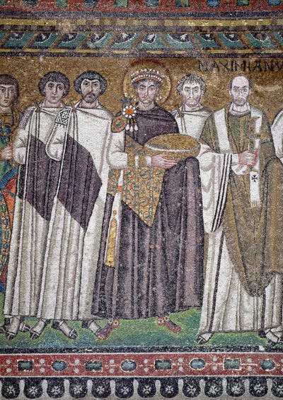 Giustiniano I e il suo seguito, dettaglio dell